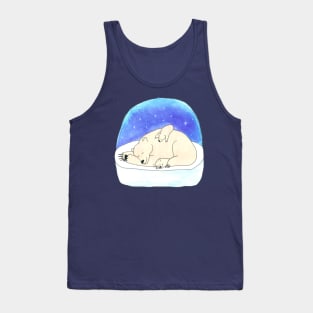 Mama polar bear with her cubs Tank Top